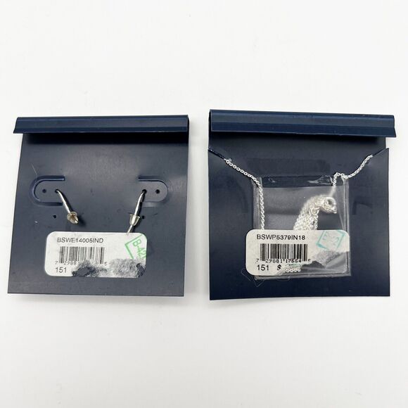 Swarovski Elements Blue Starfish Pendant Silver Plated Hook Dangle Earring Set - Picture 8 of 8